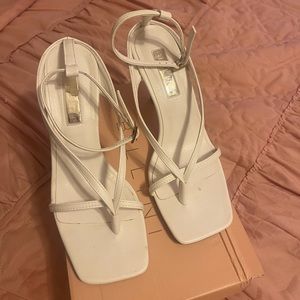 White sandals heel